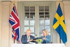  ?? ?? Prime ministers Boris Johnson and Magdalena Andersson.