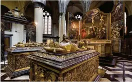  ??  ?? The ornate tombs of Charles the Bold and his daughter Mary of Burgundy, in the Church of Our Lady, Bruges