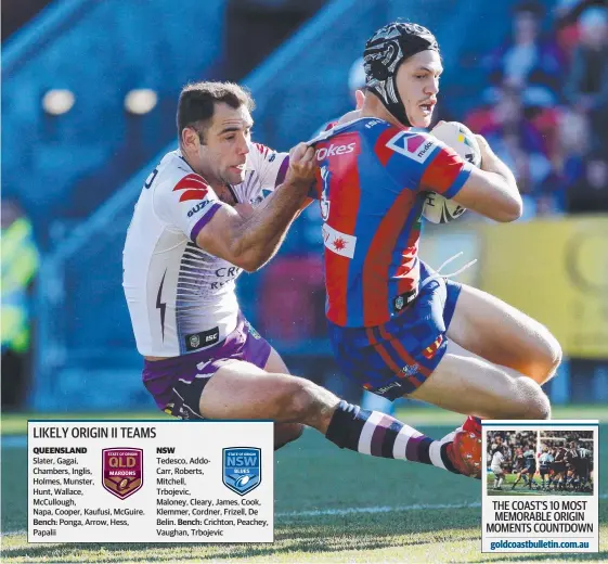  ?? Picture: AAP IMAGE ?? Newcastle’s Kalyn Ponga is set to make his Queensland debut in the second Origin clash on Sunday.