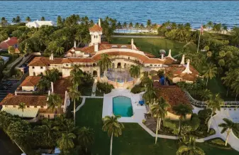  ?? Steve Helber / Associated Press ?? Court papers show the FBI recovered documents labeled “top secret” from former President Donald Trump’s Mar-a-Lago estate in Florida during a search of the property on Aug. 8.