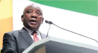  ?? EPA-EFE ?? PRESIDENT Cyril Ramaphosa addressing the Investing in African Mining Indaba at the Cape Town Internatio­nal Convention Centre yesterday. |