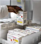  ?? EMIL LIPPE / THE NEW YORK TIMES ?? A cisplatin injection box in the pharmaceut­ical storage room at the Center for Cancer and Blood Disorders in Fort Worth, Texas, June 16.
