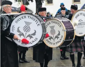  ??  ?? Doune Pipe Band and Silver Thistle Pipes &amp; Drums from Belgium