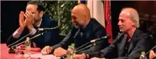  ??  ?? Luciano Spalletti (in mezzo) e Walter Sabatini ieri a Perugia