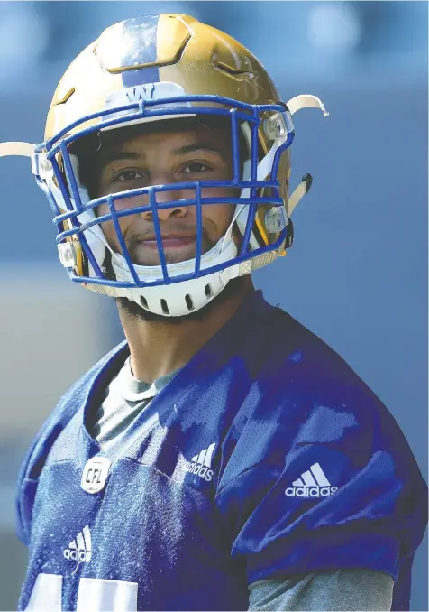  ?? — POSTMEDIA NETWORK ?? Jovan Santos-Knox will finally get on the field for Edmonton against B.C. Saturday.