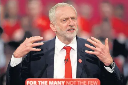  ?? JOE GIDDENS ?? Labour leader Jeremy Corbyn at a General Election campaign event at the Internatio­nal Convention Centre, Birmingham