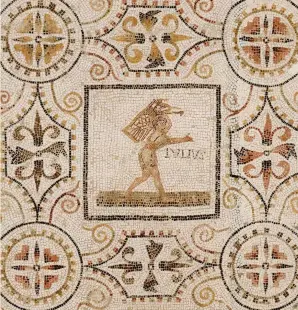  ??  ?? A Roman mosaic depicts a man carrying crops in the third century AD, when Britain was a key exporter of grain to the rest of the empire