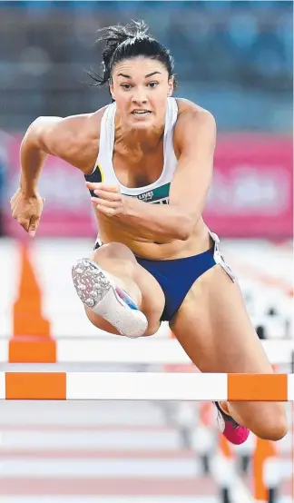  ?? Picture: GETTY IMAGES ?? Michelle Jenneke in action on the Gold Coast, a venue she now calls home.