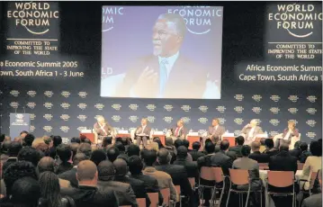  ?? PHOTO: ERIC MILLER/WEF ?? Shown in this file photo is then-President Thabo Mbeki during a panel discussion at WEF in June 2005.