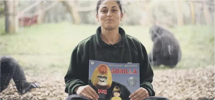  ??  ?? Veronia Heldt with Anthony Brown’s book Gorilla, which will be read from ZSL London Zoo on January 23 (photo: Matt Worthingto­n)