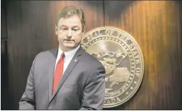  ?? ERIK VERDUZCO — LAS VEGAS REVIEW-JOURNAL VIA THE ASSOCIATED PRESS ?? Sen. Dean Heller, R-Nev., announced he will vote no on the proposed GOP healthcare bill Friday at the Grant Sawyer State Office Building in Las Vegas during a press conference.