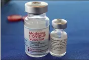  ?? ROGELIO V. SOLIS — THE ASSOCIATED PRESS FILE ?? Vials of the Pfizer and Moderna COVID-19vaccines are seen in Jackson, Miss., on Sept. 21, 2021.