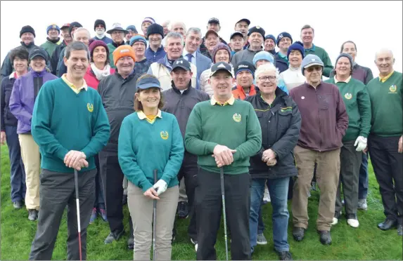  ??  ?? At the Ross GC Drive-in were President Ivo O’Sullivan, Lady Captain Therese O’Keeffe and Captain John Cushkelly and many of the Ross GC members