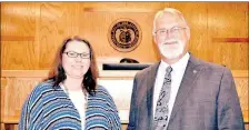  ?? RACHEL DICKERSON/MCDONALD COUNTY PRESS ?? Assistant Prosecutor Maleia Cheney and Prosecutin­g Attorney Bill Dobbs are pictured at the McDonald County Courthouse.