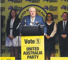  ?? Picture: AAP IMAGE ?? Clive Palmer is standing against Labor’s ‘tax grab’.