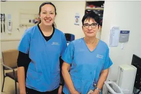  ?? PAUL FORSYTH NIAGARA THIS WEEK ?? Registered nurse Maureen McCreadie and registered practical nurse Christina Brownlow are seen at one of the triage rooms in the emergency department at Niagara Health's St. Catharines hospital.