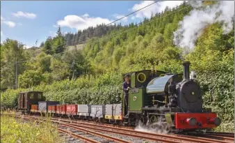  ?? Photo: Joey Evans ?? Below: While working passenger trains during its Corris visit, Kerr Stuart 0-4-2ST ‘Edward Thomas’ was also rostered on the freight workings typical of the trains it would mostly have hauled during its working life on the mid-Wales line.