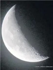  ??  ?? Moon over Cape Breton, N.S. What a shot! Judy LeBlanc-Brennan shares this amazing photo of the waning crescent moon on Dec. 1.