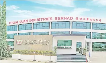  ??  ?? Following a conference call with Thong Guan’s management, Kenanga Research said it came away feeling optimistic about FY21 as business remains busy and order visibility is longer than usual on the back of lower resin prices since its recent peak in December 2020.