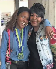  ?? PEREZ FAMILY PHOTO ?? Milwaukee native Chrishaund­a Lee Perez (left) finished a Lakefront Marathon last October on behalf of Belinda Pittman-McGee, founder of Milwaukee’s innovative Nia Imani shelter.