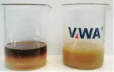  ??  ?? Normal water does not mix with oil. Right: VWA Water shows strong emulsifyin­g effect. It can penetrate the cells’ membrane for deep hydration.