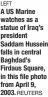  ?? REUTERS ?? LEFT
A US Marine watches as a statue of Iraq’s president Saddam Hussein falls in central Baghdad’s Firdaus Square, in this file photo from April 9, 2003.