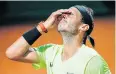  ?? AFP ?? Rafael Nadal reacts after losing a point to Diego Schwartzma­n.