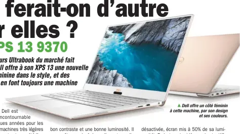  ??  ??   Dell offre un côté féminin à cette machine, par son design et ses couleurs.