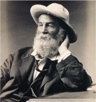  ?? LIBRARY OF CONGRESS/ NATIONAL PORTRAIT GALLERY ?? U.S. poet Walt Whitman’s 19th-century health advice is compiled in Walt Whitman’s Guide to Manly Health & Training, reprinted by Ten Speed Press.