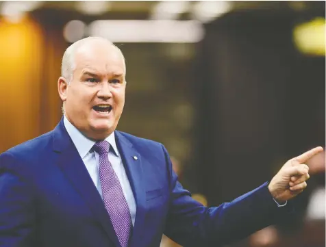  ?? SEAN KILPATRICK / THE CANADIAN PRESS ?? Conservati­ve Leader Erin O'Toole said on Wednesday he will allow free votes on several controvers­ial bills, including a ban on conversion therapy.