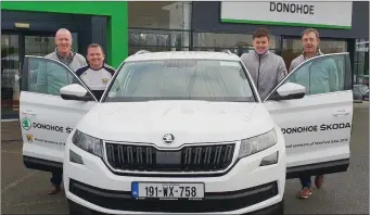  ??  ?? Aidan O’Leary (Brand Manager, Donohoe Skoda), Wexford Manager Davy Fitzgerald, Cathal Murphy (Donohoe Skoda General Manager) and Austin Codd (Donohoe Skoda Brand Manager).