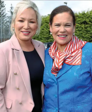  ?? ?? ‘Emotional moment’: Michelle O’Neill and Mary Lou McDonald this weekend