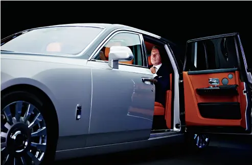  ??  ?? Backseat driver: Rolls-Royce CEO Torsten Müller-Ötvös touts the unparallel­ed customizat­ion of its cars. “Your imaginatio­n is basically our limit.”