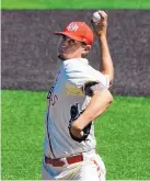  ?? JOURNAL FILE ?? New Mexico’s James Harrington is scheduled to pitch against Grand Canyon today. He had a good outing at Oklahoma State.