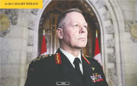 ?? SEAN KILPATRICK / THE CANADIAN PRESS FILES ?? Former chief of defence staff Jonathan Vance, who faces allegation­s of sexual misconduct, has said he had done nothing wrong.