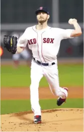  ?? MADDIE MEYER/GETTY IMAGES ?? Chris Sale put in one inning as the starter Tuesday before the Red Sox locked up a playoff spot with a win over the Blue Jays.