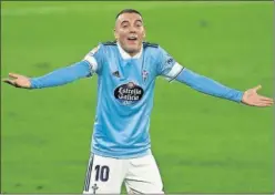  ??  ?? Iago Aspas, durante un partido de la presente temporada.