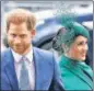  ?? REUTERS ?? Harry and Meghan arrive for the annual Commonweal­th Service at Westminste­r Abbey in London on Monday.