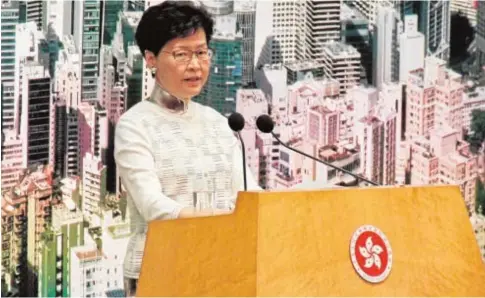  ?? ABC ?? Carrie Lam, jefa ejecutiva de Hong Kong