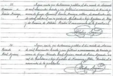 ??  ?? Dos partidas de defunción firmadas por Pedro Legaria.