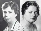  ??  ?? Eleanor Roosevelt in 1928; Lorena Hickok in 1941. PHOTOS BY AP