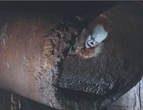  ??  ?? TERRIFYING: Swedish actor Bill Skarsgard as Pennywise the clown in a scene from It.