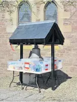  ??  ?? Thinking of others The new food bank outside the church in Blackford