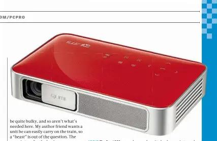  ??  ?? ABOVE The Qumi Q38 is a tiny batterypow­ered 1080p projector that can run your favourite Android apps