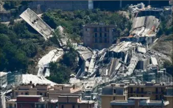  ?? (Photo AFP) ?? Le pont Morandi qui s’est effondré voilà bientôt trois ans avait été construit en .