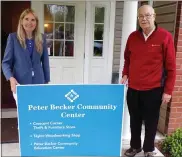  ?? BOB KEELER - MEDIANEWS GROUP ?? Peter Becker Community CEO and President Suzanne Owens and Peter Becker Community Auxiliary President Dick Schmoyer stand in front of the new Peter Becker Community Center.