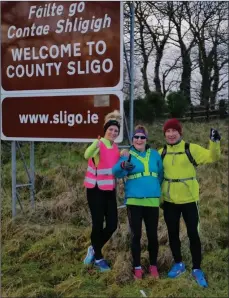  ??  ?? Mary with local runners in Sligo on day 29 of her Lap of the Map.