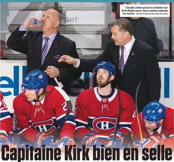  ?? PHOTO D’ARCHIVES, BEN PELOSSE ?? Claude Julien pourra compter sur Kirk Muller pour deux autres saisons au moins.