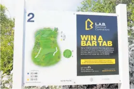  ?? ?? The new On Par hole signage has gone up, giving Levin Golf Course a real boost.