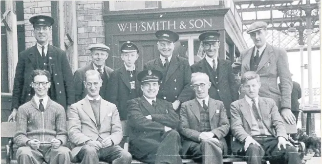  ??  ?? Pictured are staff from Loughborou­gh Midland station in 1957. Station master Smith is front row, centre. Photo taken by Charles Matthews.